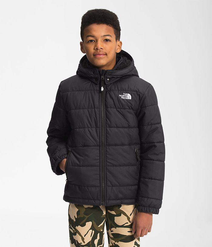 The North Face Reversible Mount Chimbo Full Zip Hooded Boys Jacket Black 136704-ZQF